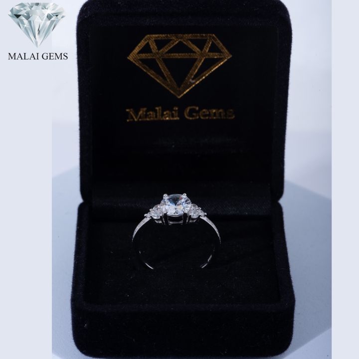 malai-gems-แหวนเพชร-เงินแท้-silver-925-เพชรสวิส-cz-เคลือบทองคำขาว-รุ่น-221-r19500-แถมกล่อง-ต่างหูczแหวนเงินแท้