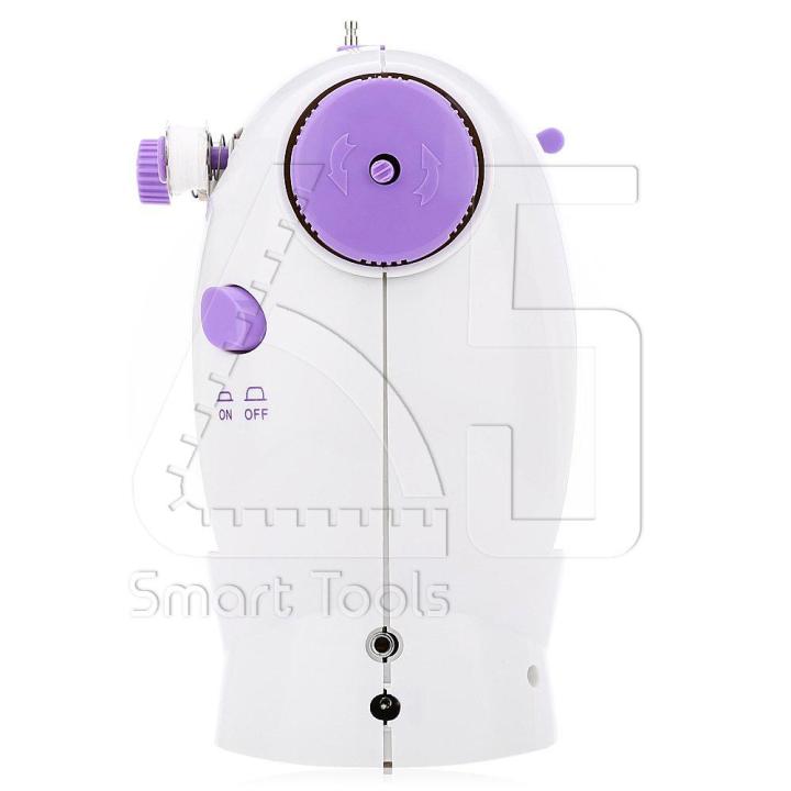 mini-sewing-machine-จักรเย็บผ้า-จักรเย็บผ้าขนาดเล็ก-ไฟฟ้า-พร้อมไฟส่องสว่าง-อุปกรณ์เครื่องเย็บผ้าครบ-purple-white