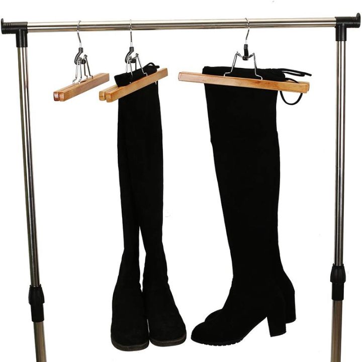 8-piece-wooden-series-slack-hangers-non-slip-wood-pants-hangers-with-360-degree-rotation-anti-rust-hook-clip-hangers-for-pants-skirts-and-slacks-natural-finishes