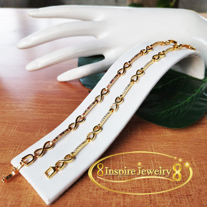 inspire-jewelry-สร้อยข้อมือลายอินฟินิตี้-ฝังเพชรตลอดเส้น-หรือฝังพลอยนพเก้าให้เลือก-งานจิวเวลลี่-สวยงาม-ปราณีต