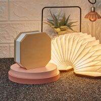 LED Table Lamp Foldable Accordion Light 360° USB Rechargeable Switch Desk Lamps For Bedside Reading Indoor Decoration Lighting