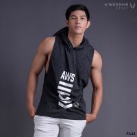 PA23 เสื้อแขนกุดมีฮู้ด Awesome sport