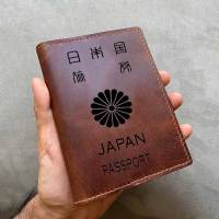 Handmade Real Leather Japan Passport Cover Men Genuine Leather Japanese Passport Cover Covers for Passports Passport Case Card Holders