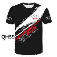 2023 newAudi Benzs เสื้อยืดพิมพ์ลายรถยนต์ 3D สําหรับผู้ชายและผู้หญิง