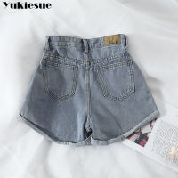 plus size S-5XL Womens denim shorts 2021 high-waist shorts women adies fashion large size elastic waist wide-leg short jeans