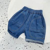 ชายกางเกงยีนขาสั้น1-6ปี2022ฤดูร้อนใหม่แนวโน้มเกาหลีหลวมๆ Celana Pendek Denim เอวสูงสีฟ้ากางเกงคาวบอยขาสั้นสำหรับเด็ก