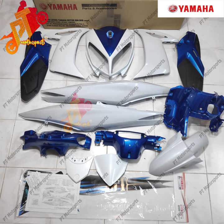 Yamaha Nouvo Lc 135 Cover Set Blue White +Stripe Original HLY 100% ...