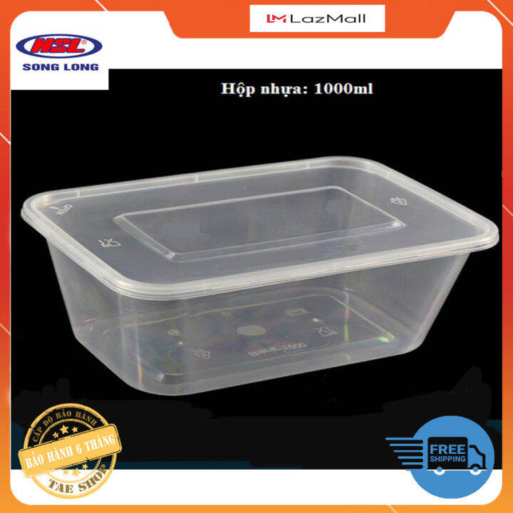 Combo 5 hộp nhựa đựng thực phẩm Song Long có nắp đậy dung tích 1000ml ...
