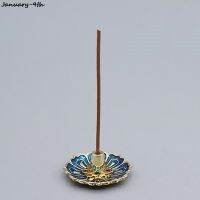 【YF】 1 Pcs 9-Hole Copper Incense Holder Mini Lotus Flower Sticks Burner Cones Censer Teahouse Home Decoration Accessories