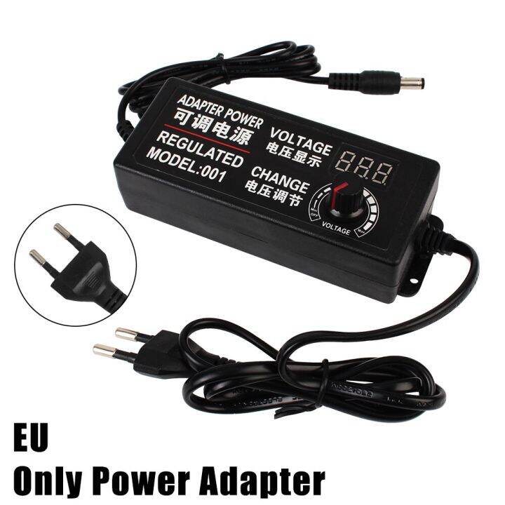 adjustable-3v-24v-2a-ac-dc-adapter-eu-plug-display-screen-plastic-voltage-regulated-power-supply-adatpers-8-pcs-connectors-cables-converters