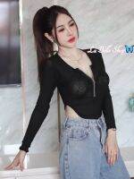 Body suit  บอดี้สูทแขนยาวซิบหน้าซีทร สวย แซ่บๆ น่าค้นหา งานผ้าซีทรูอย่างดีเกรดA ใส่สบาย ไม่อึดอัด งานรัดรูปสวย +เป้าแป๊กแกะได้