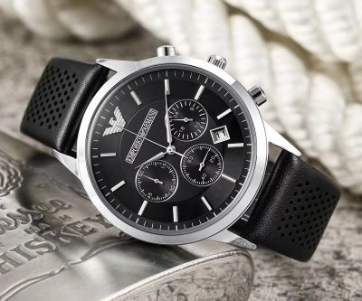 (8สไตล์) Original Armani นาฬิกาควอตซ์ผู้ชายคุณภาพสูงสายหนังนาฬิกาข้อมือผู้ชายธุรกิจนาฬิกาแฟชั่นลำลอง