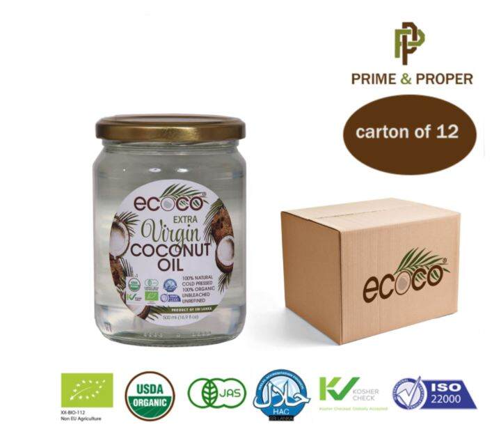 Ecoco Organic Extra Virgin Coconut Oil 500ML Carton of 12 Lazada Singapore