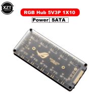 ตัวควบคุม5โวลต์3หมุด Rgb 10ฮับตัวแยกไฟ Sata 3pin สายเคเบิลตัวขยายอะแดปเตอร์ Argb สำหรับ Gabyte Msi Asrock Rgb Led