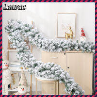 [Laurance] 2.7เมตรหวายซีดาร์สีขาวตกสำหรับเตาผิงต้นคริสต์มาส,ประตูบันได,พวงมาลัยตกแต่งลานสวน