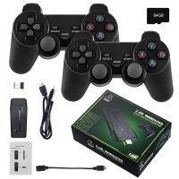 4K HD เครื่องเล่นวิดีโอเกม2.4G Joypad สำหรับจอสัมผัสอุปกรณ์ควบคุมสัญญาณไวร์เลสคู่สำหรับ PS1เกม10000 64GB เกมย้อนยุคเด็กของขวัญคริสต์มาส