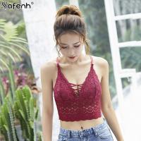 Women Sexy Floral Embroidered Bralette Cropped Camis Top Sexy Lingerie Push Up Bra Bandeau Top Lace Tube Tops