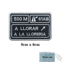 เกาะนกขมิ้น1ชิ้นอาร์มลายธงตรา LLORAR A LA Loreria แผ่นแปะติดเสื้อตัวรีดติดเสื้อผ้า Velcros