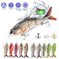 F4J16  130mm 42g Electric Auto  Swimming Jointed Bait Fish Propeller Smart Bait Rechargeable Luya Fishing Lure Sinking SubbaitLures Baits