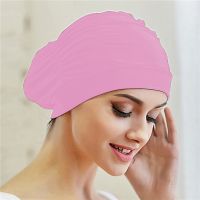 New Product Swimming Hat Women Unisex Girls Long Hair Bathing Cap Swimming Cap Stretch Drape Free Size Swim Pool Sport Elastic Nylon Turban