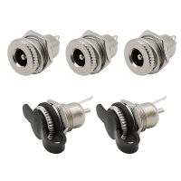 【CW】 5Pcs DC-099 5.5 x 2.1mm DC Power Female Socket Jack Panel Mount Connector 5.5x2.1mm Metal DC Jack Adapter and Waterproof Cap