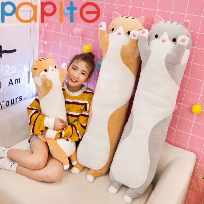 PAPITE【On Sale】50-70cm Hot Animal Cat Cute Creative Long Soft Toys Office Break Nap Sleeping Pillow Cushion Stuffed Gift Doll for Kids