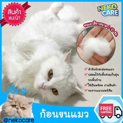 Neko Care ก้อนขนแมว ขนแมวเปอร์เซีย เหมาะสำหรับนักสะสมขนแมว / ใช้เป็นพร็อพถ่ายสินค้า สีขาว ความยาว 5-10 ซม. จำนวน 5 ก้อน ส่งฟรี แมวเปอร์เซีย