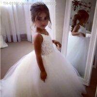 ◘▩❀ xianhaochen048906 Crianças Branco Marfim Puffy Pérolas Baguete Bow Primeira Comunhão Vestidos Tule Sashes Little Bride Dresses