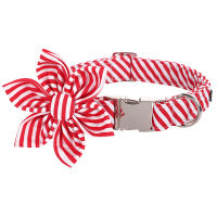 Unique Style Paws Christmas Dog Collar And Leash Set Bow Tie Flower Cotton Fashion Collar for Large Medium Small Dogs Cats