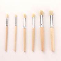 6Pcs Stencil Paint Brush Acrylic Paint Brush Set Wood Handle Brush Painting Drawing Supplies Pro Paint Brush for Artists