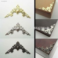 ♚♀ 12pcs Brand New Decor Flower Silvery Golden Jewelry Box Chest Gift Wooden Case Book Menu Scrapbook Photo Album Corner Protector