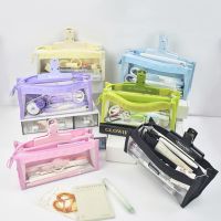 ☒■♘ Transparent Pencil Case Multilayer Pencilcase Trousse Stationery Large Capacity Pen Case Estuches School Supplies Pencil Pouch