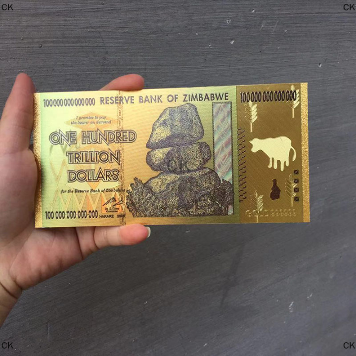 ck-zimbabwe-ธนบัตรทองคำแผ่นฟอยล์สีดำ100ล้านล้านดอลลาร์ที่ระลึก