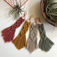 Handmade BOHO Mermaid Fishtail Macrame Tassel Keychains for Women Fashion Women Bag Accessories Mom Gift