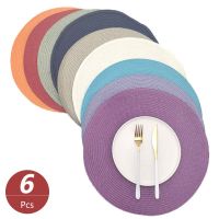 6Pcs/Set Dining Table Mat Woven Placemat Pad Heat Resistant Bowls Coffee Cups Coaster Tableware Mat For Home Kitchen Supply Mat