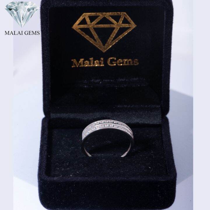 malai-gems-แหวนเพชร-เงินแท้-925-เคลือบทองคำขาว-ประดับเพชรสวิส-cz-รุ่น221-r11139-แถมกล่อง-แหวนเงินแท้-แหวนเงิน