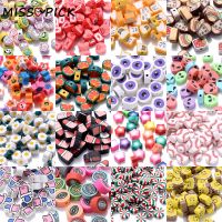 【LZ】 Colorido dos desenhos animados Coração Forma Clay Beads Polymer Clay Spacer Beads para Fazer Jóias DIY Colar Pulseira Handmade 30 Pcs 50 Pcs 100Pcs