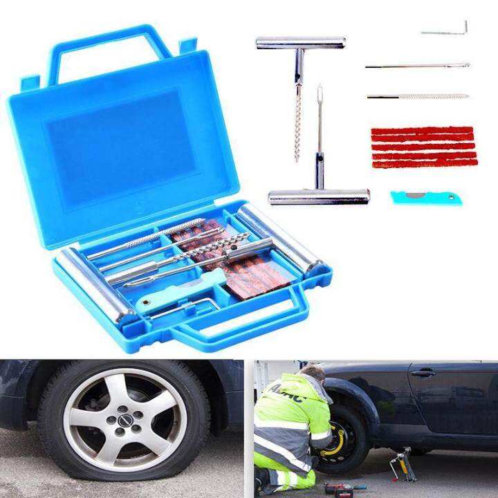 เครื่องถอดยาง-11-pcs-tire-repair-kit-ยางชุดซ่อมแซมยางชุดเครื่องมือซ่อมแซมสำหรับรถจักรยานยนต์ที่มีกล่อง-เครื่องมือช่าง-ชุดปะยาง-รถยนต์-มอเตอร์ไซด์