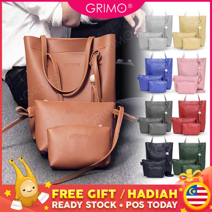 GRIMO Malaysia - 3 in 1 Handbag Bag Sling Beg Tangan Wallet Purse Tote ...