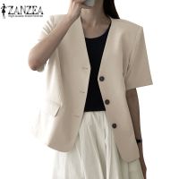 ZANZEA Women Korean Commuting V-neck Short Sleeves Fashion Buttoned All-match Blazer