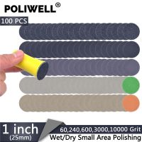 【LZ】✒□⊙  POLIWELL 100PCS 1 Inch 60/240/600/3000/10000 Grit Sanding Discs  Hook Loop Hand Sanding Pad for Small Area Fine Polishing Kit