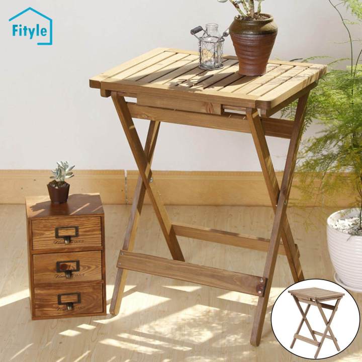 Fityle Natural Folding Table Storage Rack TV Tray Bedside Table for ...