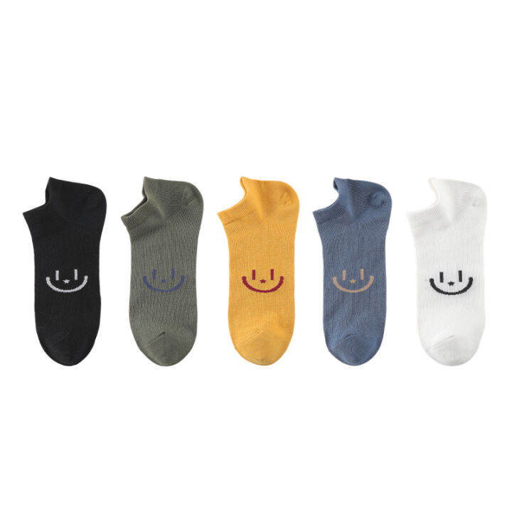 cmenin-miiow-5-pairs-ถุงเท้าผู้ชายผ้าฝ้ายปักลาย-antibacterial-mens-boat-sock-แบรนด์แฟชั่นถุงเท้ากันลื่น-mql2b21111