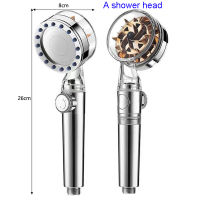 Winter Bathroom Turbo Shower Head Water Saving High Pressure Fan Shower Head Nozzle with Pressure Adjustable Button Upgraded