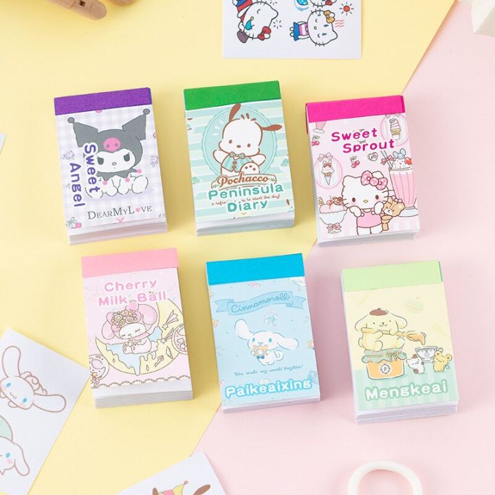 sanrio-สติ๊กเกอร์หนังสือ-hello-kitty-50แผ่นสติ้กเกอร์ขนาดเล็กสติกเกอร์ตกแต่งทำรายงานด้วยมือเครื่องเขียนแล็ปท็อป