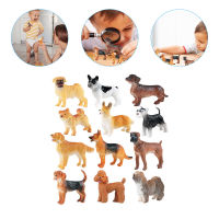 BLENASHOP 12pcs Kids Resin Dog Figure Dogs Models Dog Models น่ารักรูปแกะสลักเด็กที่จัดหาเด็ก