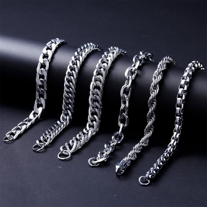 6-7-9-10mm-chunky-miami-curb-chain-bracelet-for-men-stainless-steel-cuban-link-chain-wristband-classic-punk-heavy-male-jewelry