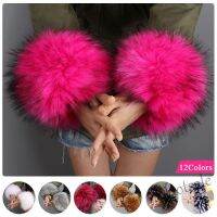 【hot sale】☬ D13 GZHOUSE Fur Sleeve Oversleeve Wristband Arm Wrist Gloves Faux Fox Cuffs Women 2pcs/1 Pair Warmer Winter Elastic