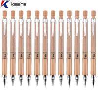 KESHE 12Pcs สีน้ำตาลสีน้ำตาลเข้ม ดินสอสีขาว พลาสติกสำหรับตกแต่ง น่ารักน่ารักๆ ดินสอเครื่องกลเครื่องกล ของใหม่ ด้ามจับแบบนุ่ม อุปกรณ์วาดภาพเขียน ออฟฟิศสำหรับทำงาน