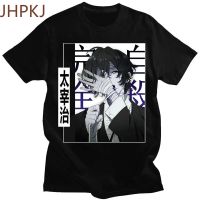 Japanese Comics Bungou Stray Dogs T-shirt Super Cool Dazai Osamu Fashion Pattern Tshirt Short Sleeve Male Hip Hop Loose T Shirt 4XL 5XL 6XL